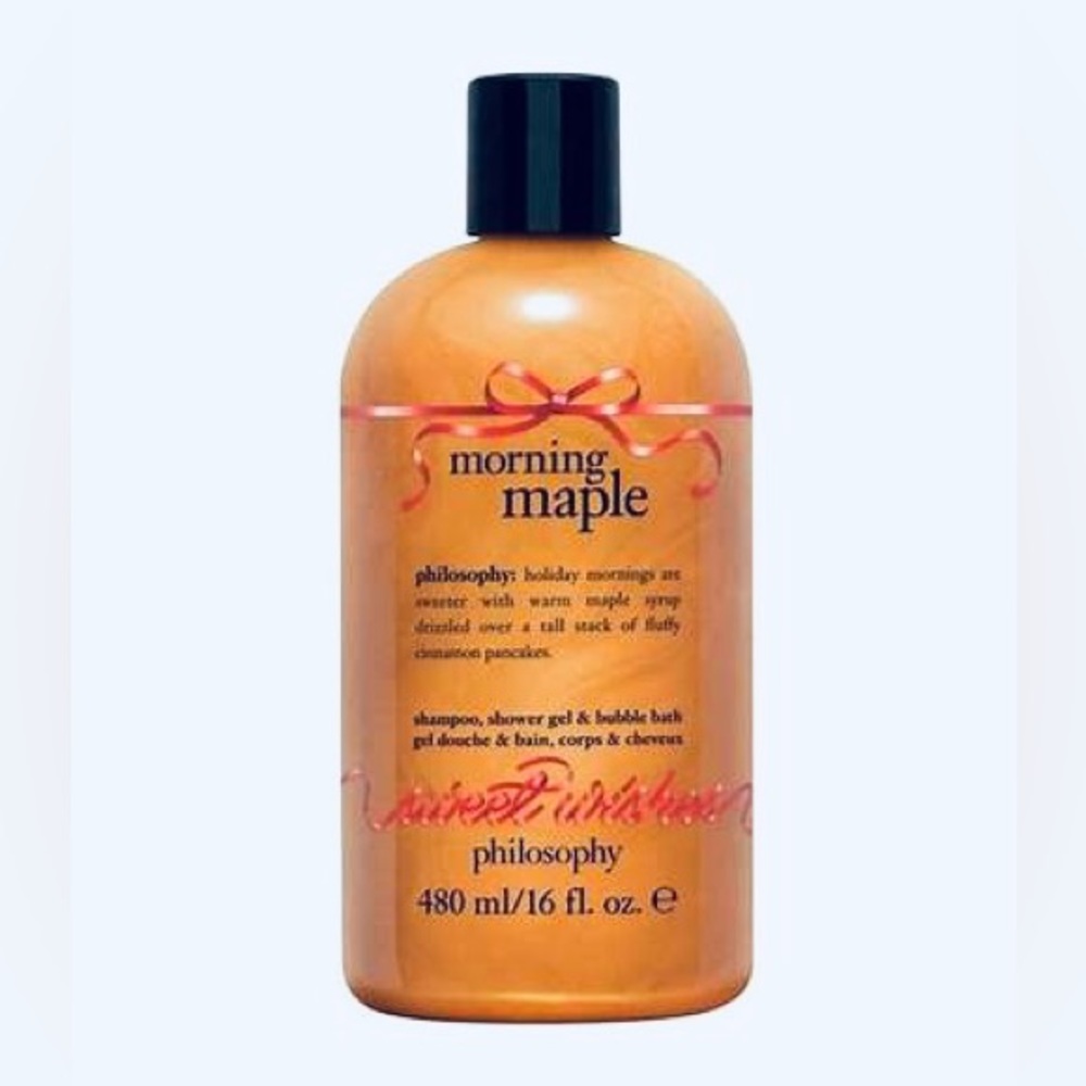 Philosophy NEW Morning Maple Body Wash & Cosmetic Bag -Make Mornings SWEET!